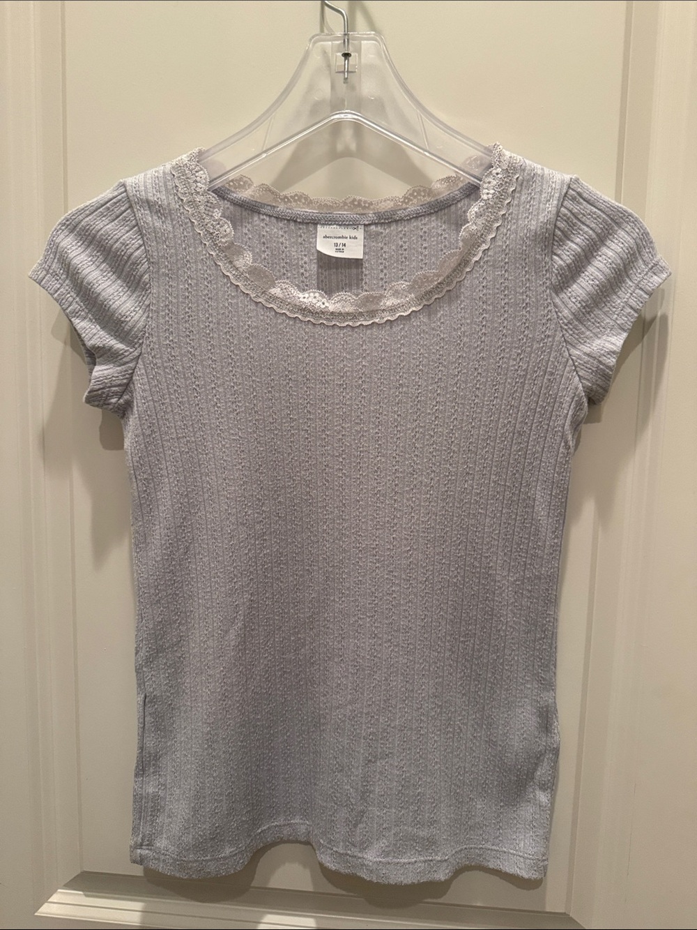 abercrombie kids Light Lavender Lace-Trim Short Sleeve Tee